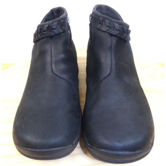 Merrell Encore Braided Bluff Ankle Boots Womens Black Size 10 Q Form 2 Leather - Picture 1 of 7